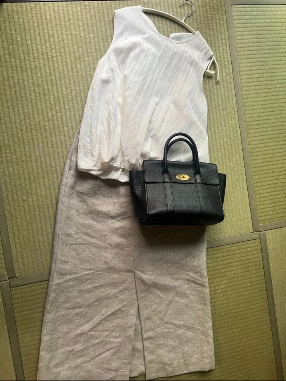 Mulberry Black Leather Bayswater Satchel with Gold Turn-Lock